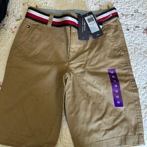 Boys khaki shorts brand new with tags, Tommy Hilfiger with cloth belt